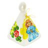 faience Bell Ornament 3&quot; Blooming Roses