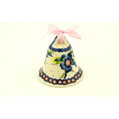 Polish Pottery Bell Ornament 3&quot; Bright Buds
