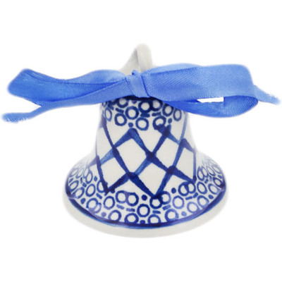 Polish Pottery Bell Ornament 3&quot; Chantilly