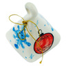 faience Bell Ornament 3&quot; Christmas Red