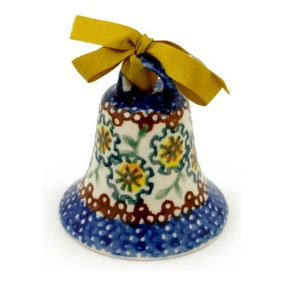 Polish Pottery Bell Ornament 3&quot;