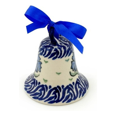 Polish Pottery Bell Ornament 3&quot;