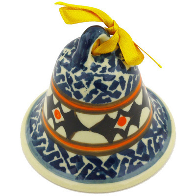 Polish Pottery Bell Ornament 3&quot;