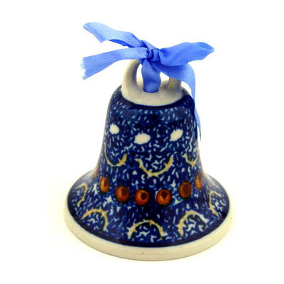 Polish Pottery Bell Ornament 3&quot; Odysseus