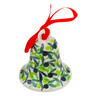 Polish Pottery Bell Ornament 3&quot; Olive Grove UNIKAT