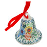 Polish Pottery Bell Ornament 3&quot; Spring Wreath UNIKAT