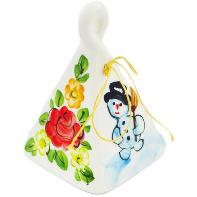 Faience Bell Ornament 3&quot; Wonderland