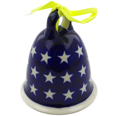 Polish Pottery Bell Ornament 4&quot; America The Beautiful
