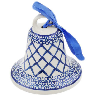 Polish Pottery Bell Ornament 4&quot; Chantilly