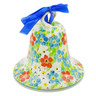 Polish Pottery Bell Ornament 4&quot; Colorful Dizziness UNIKAT