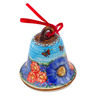 Polish Pottery Bell Ornament 4&quot; Floral Serenade UNIKAT