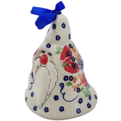 Polish Pottery Bell Ornament 4&quot; Flower Garden UNIKAT