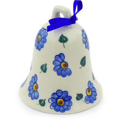 Polish Pottery Bell Ornament 4&quot;