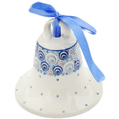 Polish Pottery Bell Ornament 4&quot; Hypnotic