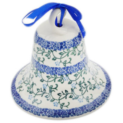 Polish Pottery Bell Ornament 4&quot; Ivy Blossom