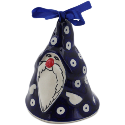 Polish Pottery Bell Ornament 4&quot; Peacock Eyes