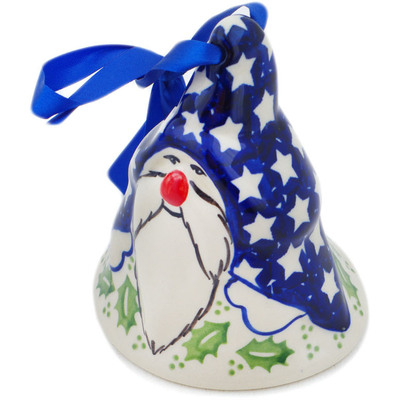 Polish Pottery Bell Ornament 4&quot; Sleigh Bells