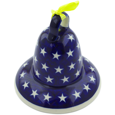 Polish Pottery Bell Ornament 5&quot; America The Beautiful