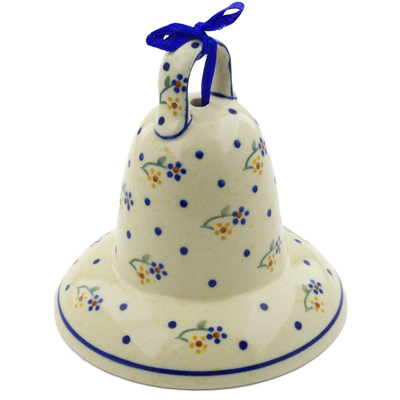 Polish Pottery Bell Ornament 5&quot; Country Meadow