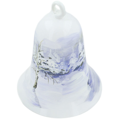 Glass Bell Ornament 5&quot; Frosty Mist
