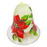 Glass Bell Ornament 5&quot; Frosty Poinsettia