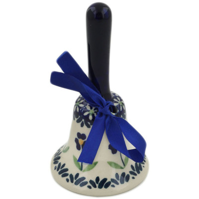 Polish Pottery Bell Ornament 5&quot; Mariposa Lily