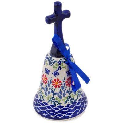 Polish Pottery Bell Ornament 8&quot; Last Summer Flowers