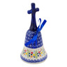 Polish Pottery Bell Ornament 8&quot; Rainbow Delight UNIKAT