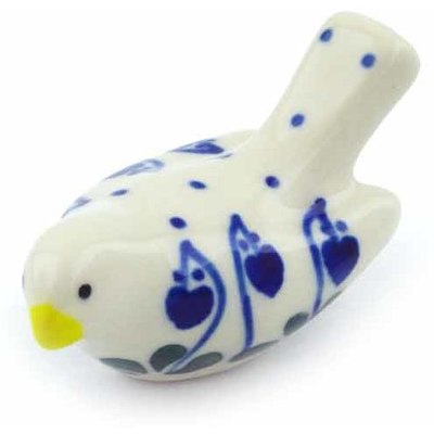 Polish Pottery Bird Figurine 2&quot; Bleeding Heart Peacock