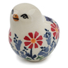 Polish Pottery Bird Figurine 2&quot; Last Summer Flowers