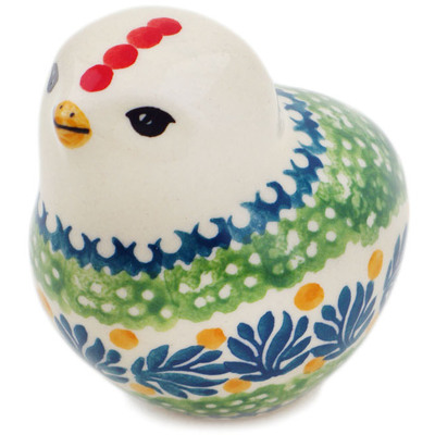 Polish Pottery Bird Figurine 2&quot; Lemon Tree