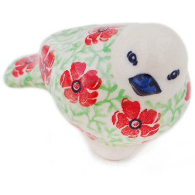 Polish Pottery Bird Figurine 2&quot; Maraschino