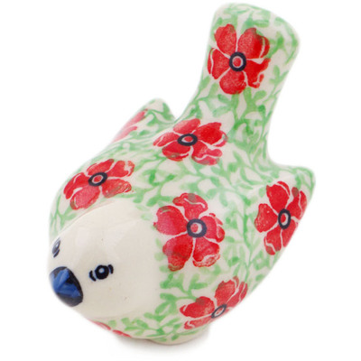 Polish Pottery Bird Figurine 2&quot; Maraschino