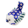 Polish Pottery Bird Figurine 2&quot; Peacock Leaves