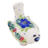 Polish Pottery Bird Figurine 2&quot; Springtime Wreath