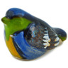 Polish Pottery Bird Figurine 3&quot; Deep Blue