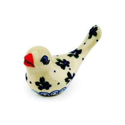 Polish Pottery Bird Figurine 3&quot;