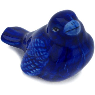 Polish Pottery Bird Figurine 33&quot; Cobalt Beauty