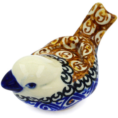 Polish Pottery Bird Figurine 4&quot; Amber Shores UNIKAT