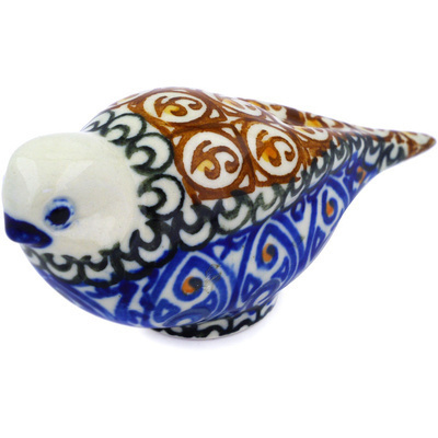 Polish Pottery Bird Figurine 4&quot; Amber Shores UNIKAT