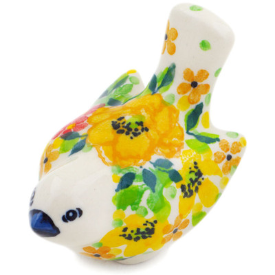 Polish Pottery Bird Figurine 4&quot; Bright Spring UNIKAT