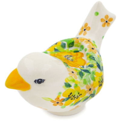 Polish Pottery Bird Figurine 4&quot; Bright Spring UNIKAT