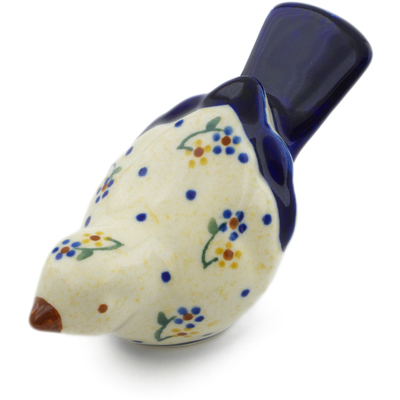 Polish Pottery Bird Figurine 4&quot; Country Meadow