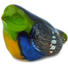 Polish Pottery Bird Figurine 4&quot; Deep Blue