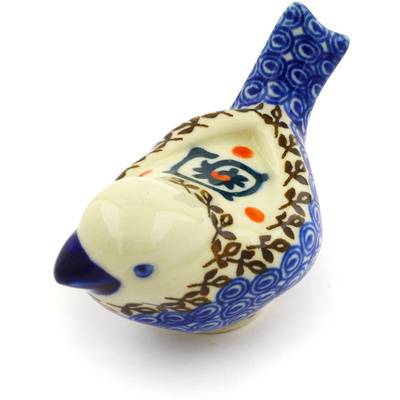 Polish Pottery Bird Figurine 4&quot; Fiddle Faddle