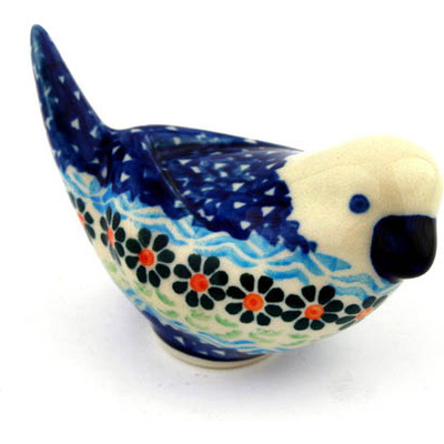 Polish Pottery Bird Figurine 4&quot;