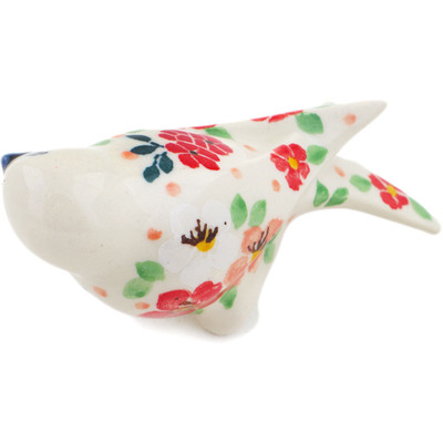 Polish Pottery Bird Figurine 4&quot; Pink Divinity UNIKAT