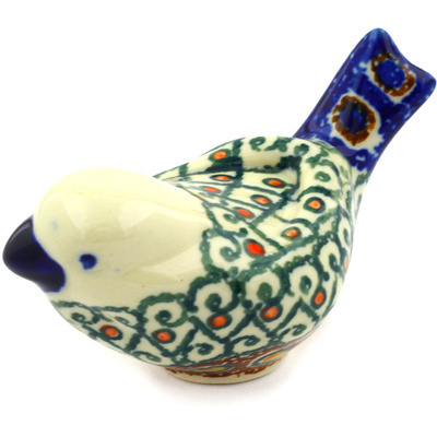 Polish Pottery Bird Figurine 4&quot; Turkish Delight UNIKAT