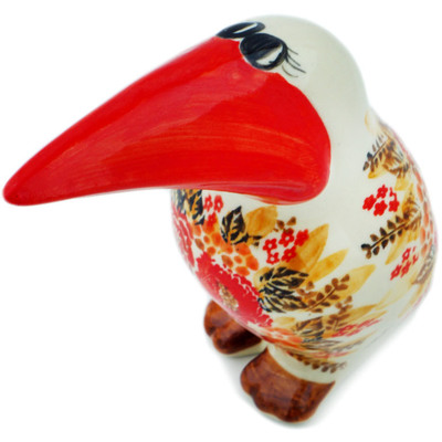 Polish Pottery Bird Figurine 6&quot; Fall Beauty UNIKAT