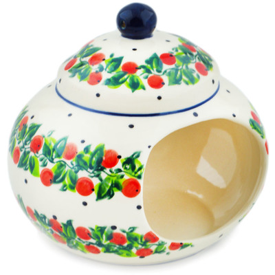 Polish Pottery Birdhouse 6&quot; Redberry Forest